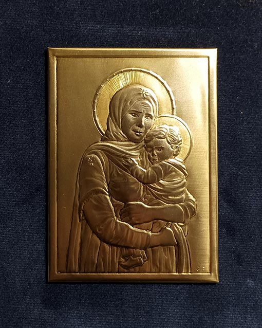 Madonna di Gaza. Icona a sbalzo terminata