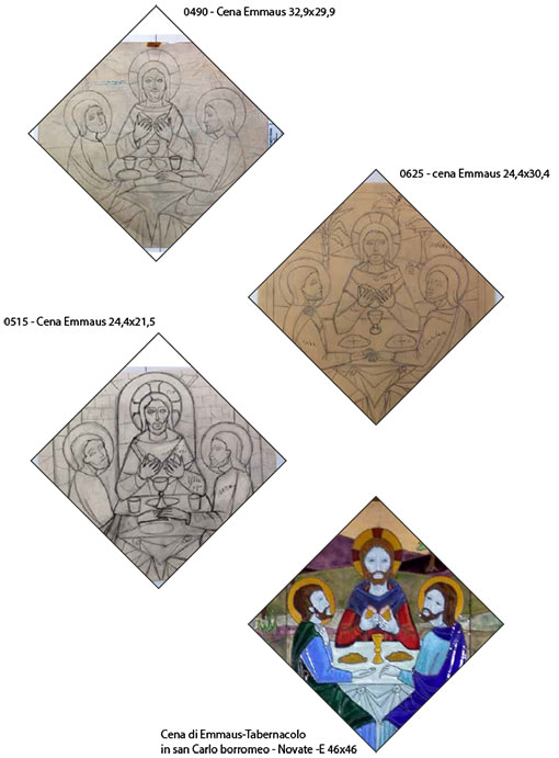 4 disegni Cena Emmaus